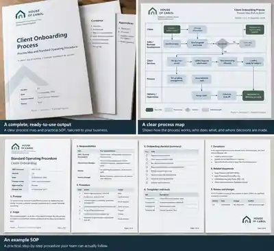Illustrative preview of process-map and SOP deliverables
