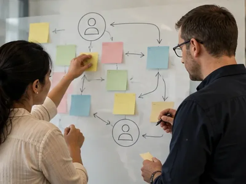 Working materials representing Customer Journey & Service Operations Review.